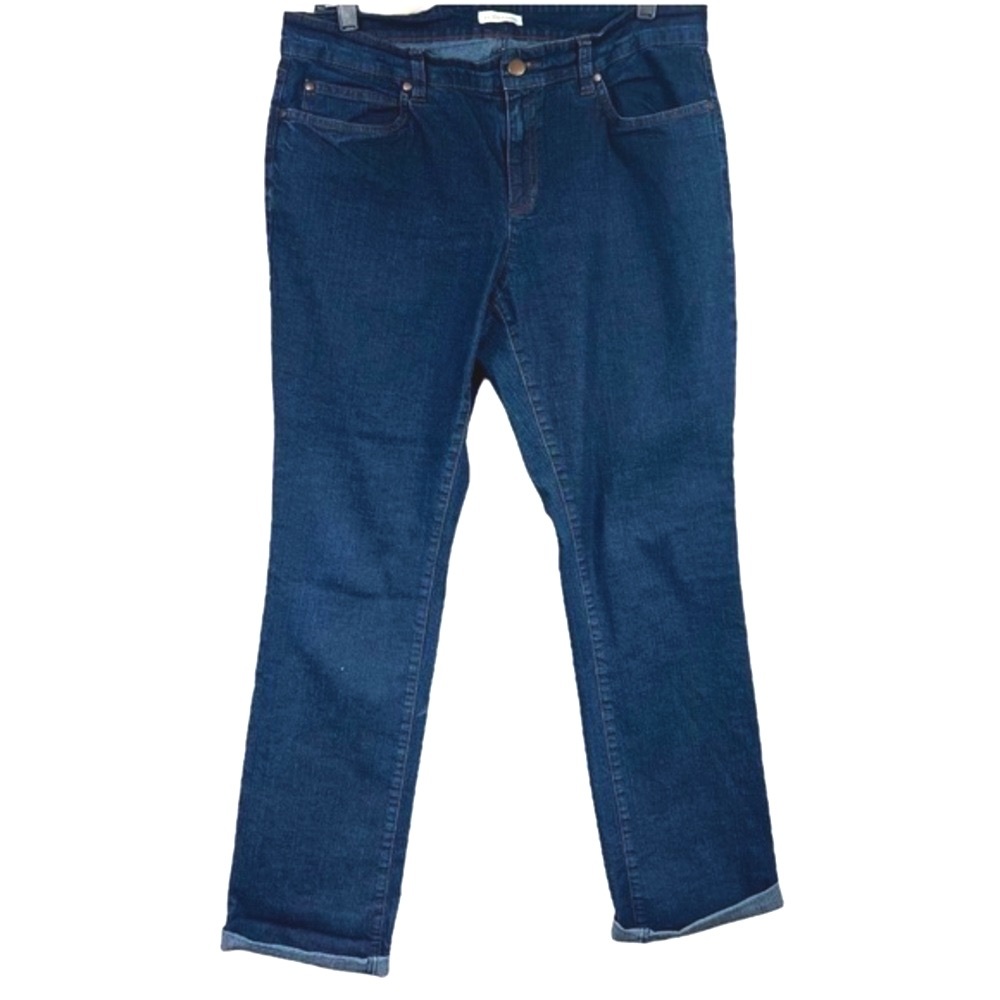 Eileen Fisher Stretch Organic Cotton 5-Pocket Jeans Dark Blue Indigo